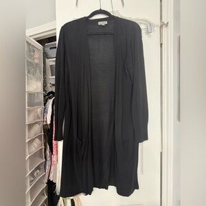 Lightweight Black Open Cardigan